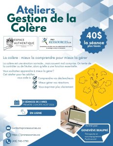 Ateliers gestion de la colère
