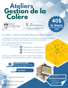 Ateliers gestion de la colère